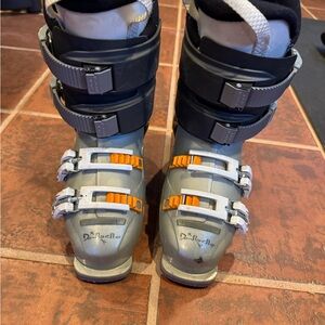 Dalbello Silver Ski Boots with Orange Accents